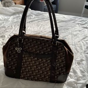 TNA logo brown duffle tote large bag